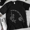 SVG fishing rod and fish silhouette for laser cutting and web design