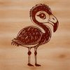 A digital illustration of a flamingo in a natural habitat.