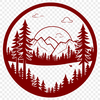 Dense Forest Ecosystem SVG Vector Graphic A vector graphic representation of a dense forest ecosystem with multiple tree species and vegetation.