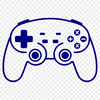 Game Controller Silhouette A detailed digital representation of a game controller with buttons and joysticks.