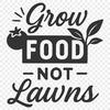 A vector graphic illustration of a inspirational gardening quote in elegant font style.