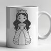 An illustration of a girl dressed as a royalty figure with a regal pose.