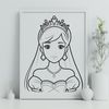 Beautiful Young Princess Vector Image A stylized illustration of a young female princess with regal attire.