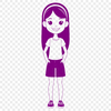 Whimsical Girl Illustration A young girl illustration created in vector format for digital and physical use.