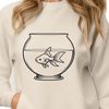 Colorful Aquarium Companion SVG A colorful goldfish swimming in a fish bowl, ideal for digital design and crafting projects.