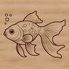 Simple Goldfish Icon A simple illustration of a goldfish in a circular shape, suitable for use as a clip art or vector design.