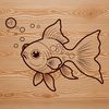 Beautiful Cartoon Goldfish SVG A digital representation of a goldfish, suitable for vector editing in Adobe Illustrator or Procreate.