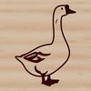 Vector graphic of a bird featuring a white domesticated waterfowl.