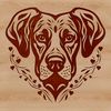 Large Dog Breed Character Vector Art A large breed dog, such as a Great Dane, with its distinctive head shape.