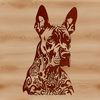Ornate Great Dane Head Design Large breed dog illustration with intricate details.