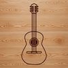 Guitar Illustration for Vector Projects A simple line drawing of a guitar, suitable for vector art and design projects.
