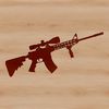 A detailed illustration of a rifle, suitable for vector art designs and cutting machine projects.