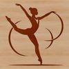 Gymnast on Balance Beam Illustration Illustrated gymnast performing on balance beam with detailed lines and shapes.