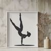 Vector Art of a Flexy Athlete A vector graphic illustration of a female gymnast in motion, highlighting flexibility and athleticism.