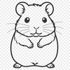 Cute Cartoon Hamster A cartoon hamster in a cage, suitable for vector art and commercial use.
