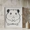 Cute Hamster Vector Illustration A digital illustration of a hamster, suitable for vector graphic design projects.