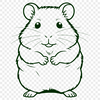 Cricut Compatible Hamster Vector A small, furry hamster standing on its hind legs, suitable for use in vector graphics and digital designs.
