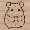Whimsical Hamster Vector Graphics A simple vector illustration of a small, furry hamster in a neutral color palette.