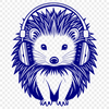 Quilled Critter SVG Illustration A small mammal with sharp quills and a pointed snout.