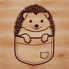 An SVG graphic representation of a small mammal with spines.