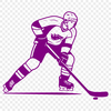 A hockey player in action on the ice, represented as a vector illustration.