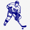 Illustrated Hockey Player in Motion A hockey player in action, illustrated as a vector graphic.