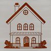 Simple 2D house icon designed as a vector graphic.
