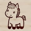Edible Horse Graphics An editable graphic of a horse created with scalable lines and curves, suitable for various applications.