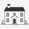 2D House Vector Graphics A 2D representation of a house, suitable for digital editing and cutting machine designs.