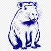 Whimsical Capybara Vector Art Design A detailed illustration of a capybara, a large rodent native to South America, created as vector art.