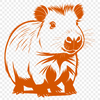 Rodent Illustration from South America Large rodent from South America, vector illustration.