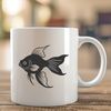 Underwater Goldfish Illustration An illustrated goldfish in a simple underwater scene.