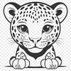 Beautiful Jaguar Clip Art SVG Illustration of a big cat, a jaguar, designed as vector art for digital use.