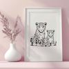 Jaguar Silhouette Design A large cat from the family Felidae, with a distinctive coat pattern and sharp features.