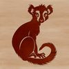 An SVG vector design of a lemur with intricate details suitable for crafting or artwork projects.