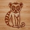 A vector illustration of a lemur in a natural habitat.