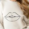 Beautiful Lip Contours Vector Art Detailed drawing of lip contours for design or crafting purposes.