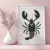 Lobster Clip Art An SVG graphic representation of a sea creature, specifically a lobster.