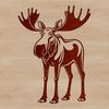 Moose Antler Design Vector Art A detailed illustration of a North American wild animal, the moose, with its distinctive antlers.