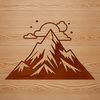 Beautiful Terrain Vector Graphic Design An SVG illustration of a majestic mountain with detailed terrain features.