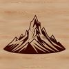 Mountain Silhouette Design An SVG vector design featuring a single mountain silhouette against a simple background.