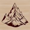 A digital mountain landscape with peaks and valleys, designed as a scalable vector graphic for printing or web use.