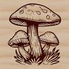 Vector art representation of a single mushroom with realistic details.