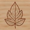 Stylized Leaf Design Clip Art A stylized illustration of a leaf with intricate details, suitable for vector art designs.