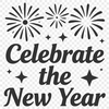 New Year's celebration illustration in vector format, suitable for cutting machines and digital design.