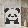 Giant Panda Portrait Illustration Close-up illustration of a giant panda's distinctive black and white markings.