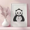Simple Vector Panda Design A large, black-and-white bear native to China, depicted in simple vector lines.