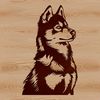 Cartoon Husky Illustration Vector graphic design featuring a cartoon Husky animal with bold lines.
