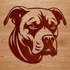 Adorable Pitbull Portrait Vector Graphic A detailed illustration of a pitbull's head, created as a vector graphic for digital use.