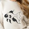 Beautiful Fish Design Vector Graphic An outline vector graphic representation of a domesticated fish commonly kept as a pet.